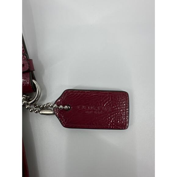 Coach F51775 Signature C Wristlet with Burgundy Patent Leather Accents - Picture 3 of 4